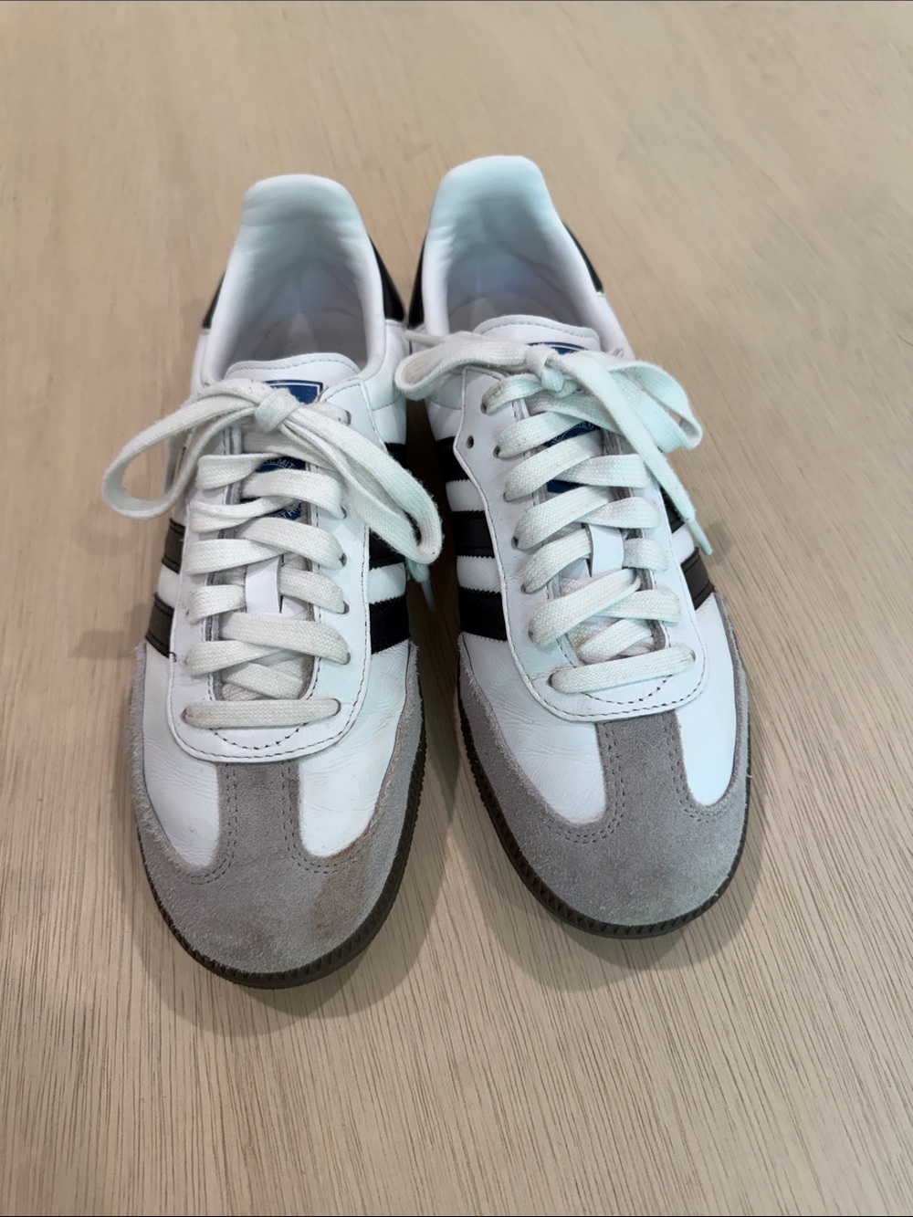adidas samba Women’s Sneakers with Black Stripes and Gray Suede